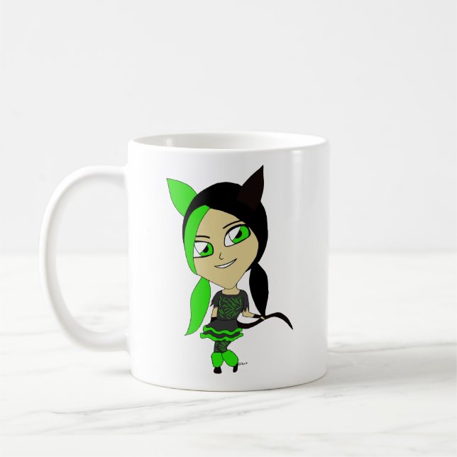 chibi catgirl kaffemugg (Vänster)