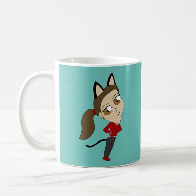 chibi catgirl kaffemugg (Vänster)