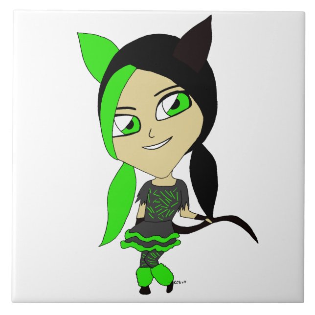 chibi catgirl kakelplatta (Framsidan)