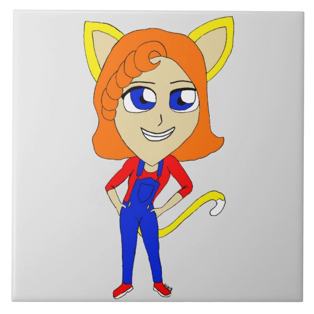 chibi catgirl kakelplatta (Framsidan)