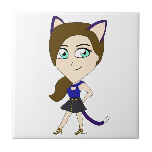 chibi catgirl kakelplatta (Framsidan)