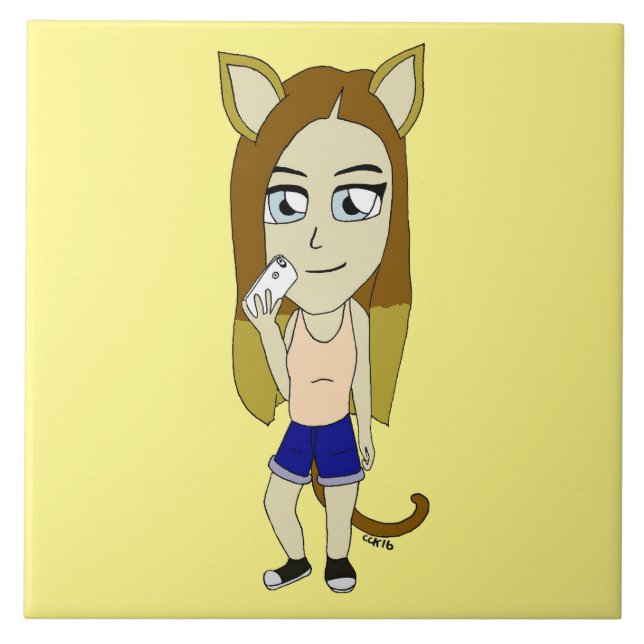 Chibi Catgirl Kakelplatta (Framsidan)