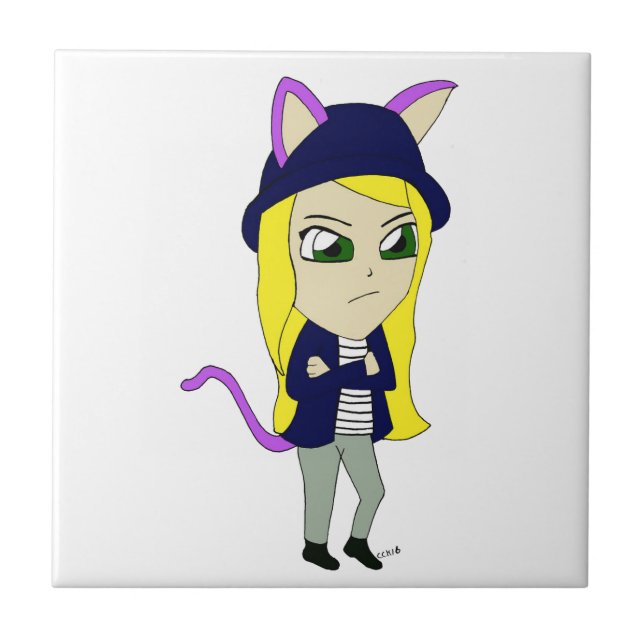 chibi catgirl kakelplatta (Framsidan)