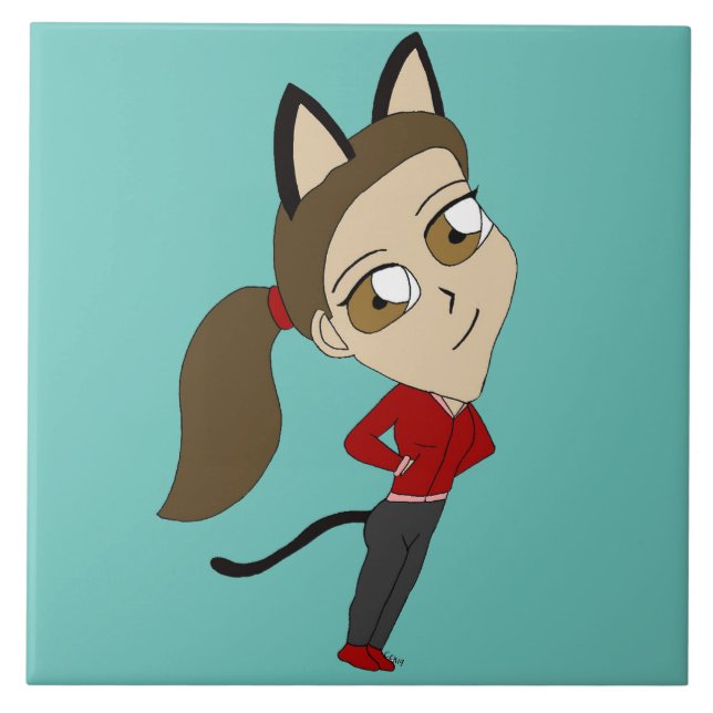 chibi catgirl kakelplatta (Framsidan)
