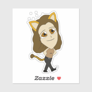 chibi catgirl klistermärken