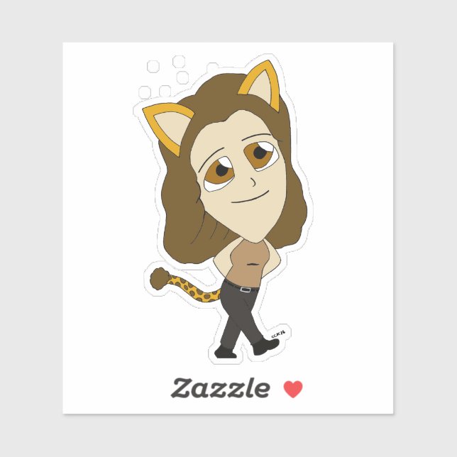 chibi catgirl klistermärken (Ark)