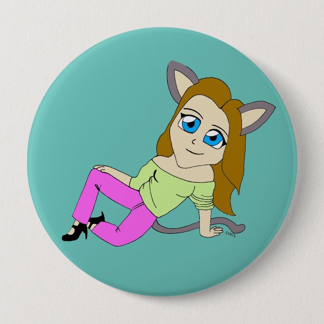 chibi catgirl knapp (Framsida)