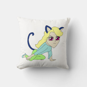 chibi catgirl kudde