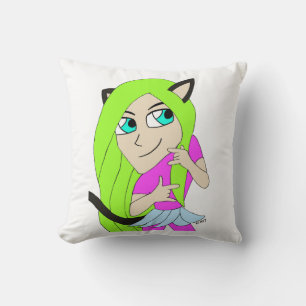 chibi catgirl kudde