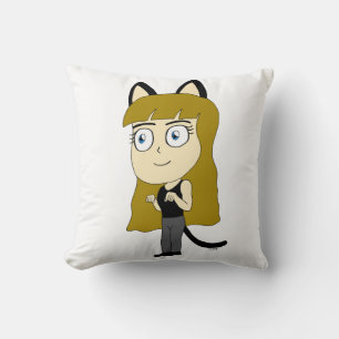 chibi catgirl kudde