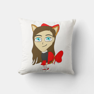 chibi catgirl kudde