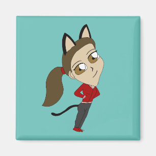 chibi catgirl magnet