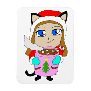 chibi catgirl magnet