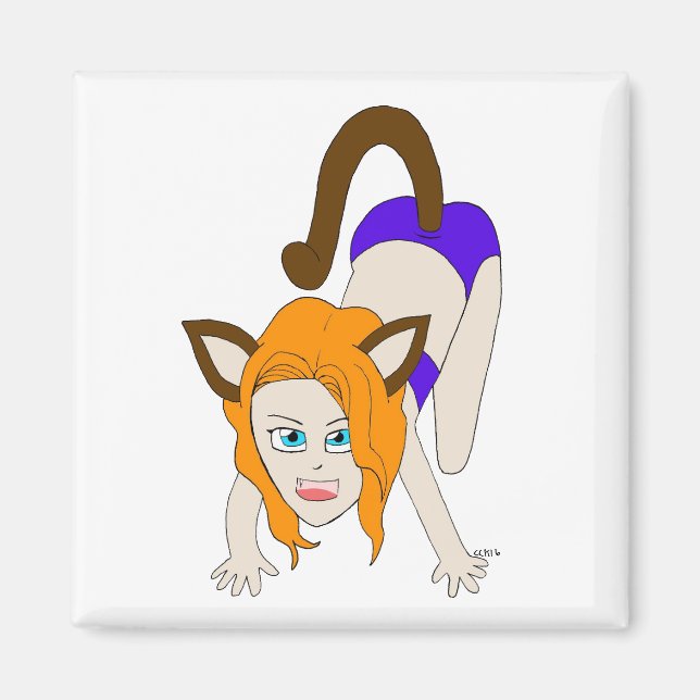 chibi catgirl magnet (Framsidan)