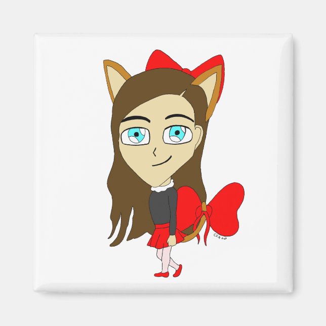 chibi catgirl magnet (Framsidan)