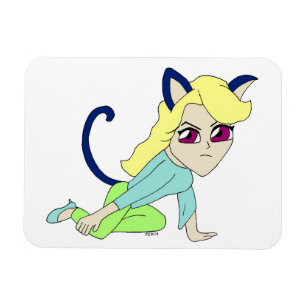 chibi catgirl magnet