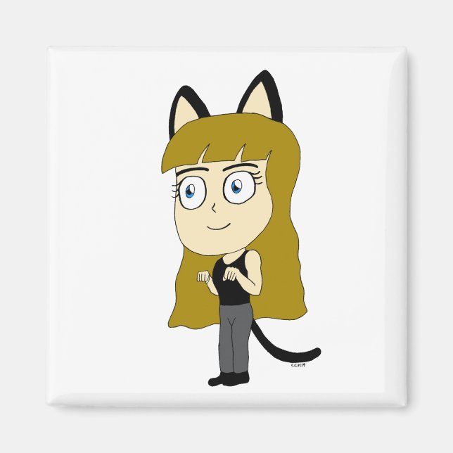 chibi catgirl magnet (Framsidan)