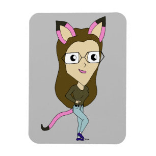 chibi catgirl magnet