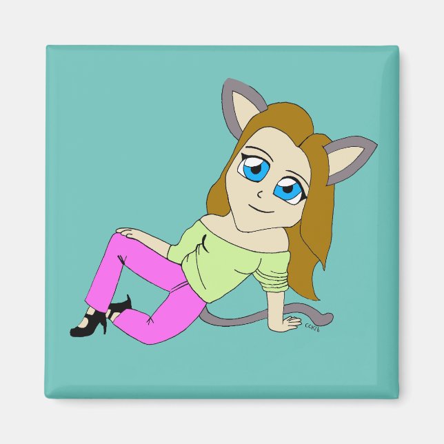 chibi catgirl magnet (Framsidan)