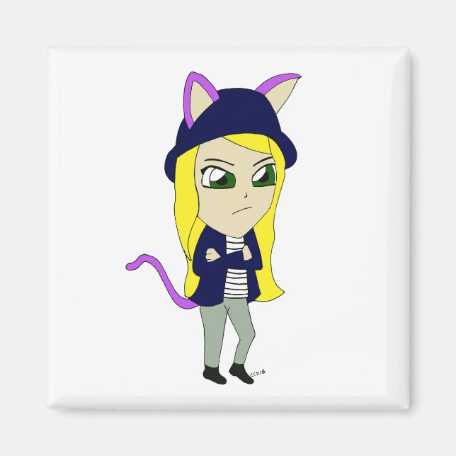 chibi catgirl magnet (Framsidan)