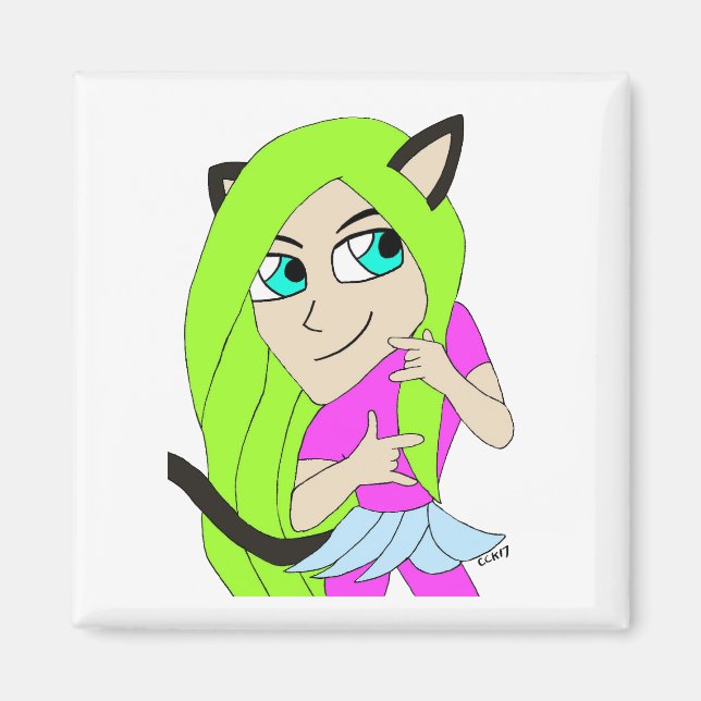 chibi catgirl magnet (Framsidan)