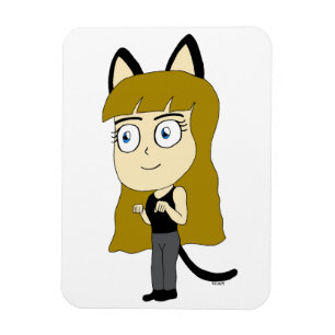 chibi catgirl magnet