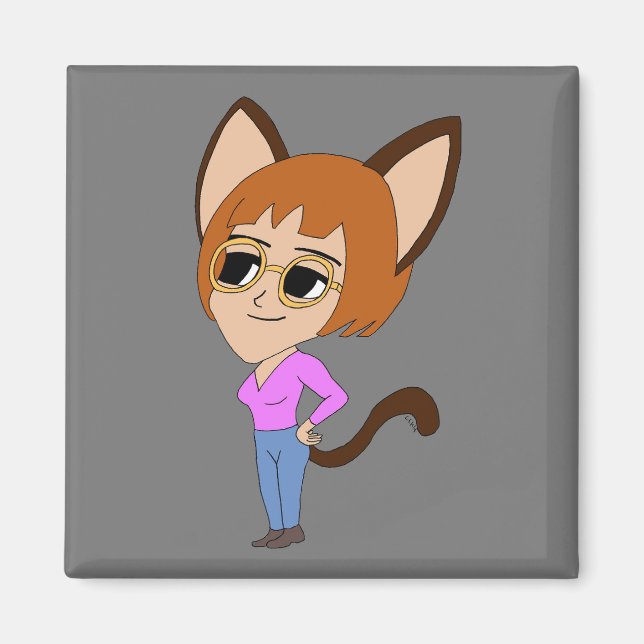 chibi catgirl magnet (Framsidan)