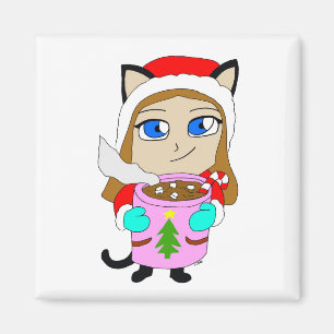 chibi catgirl magnet