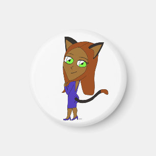 chibi catgirl magnet