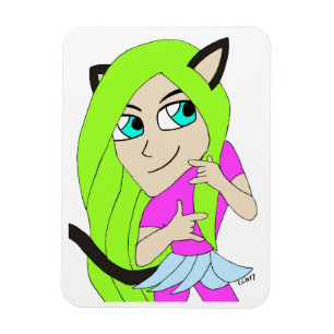 chibi catgirl magnet