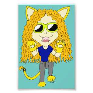 Chibi Catgirl med tassar Fototryck