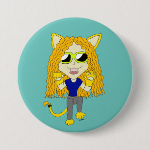 Chibi Catgirl med tassar Knapp