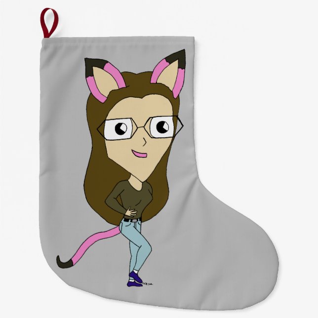 chibi catgirl stor julstrumpa (Framsidan)