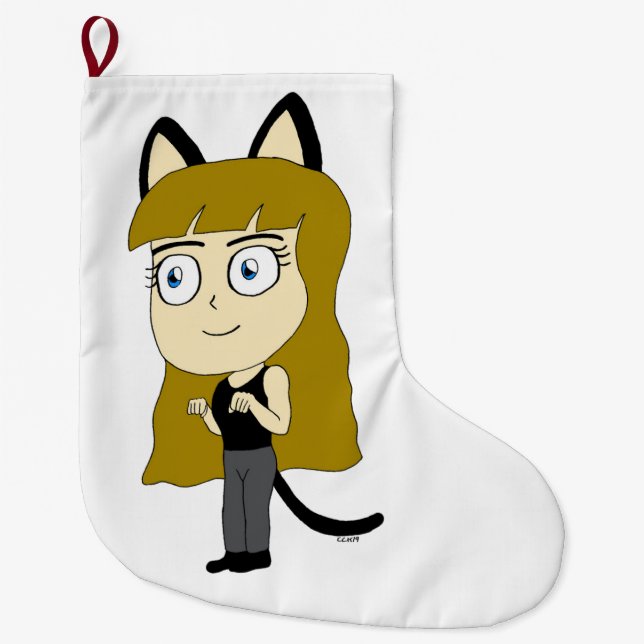 chibi catgirl stor julstrumpa (Framsidan)