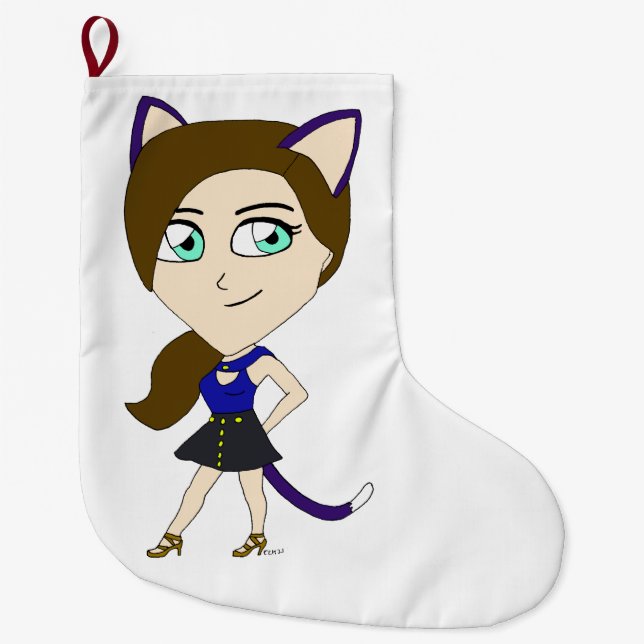 chibi catgirl stor julstrumpa (Framsidan)
