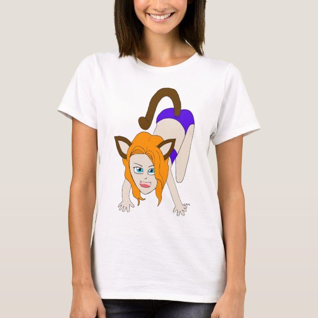 chibi catgirl t shirt (Framsida)