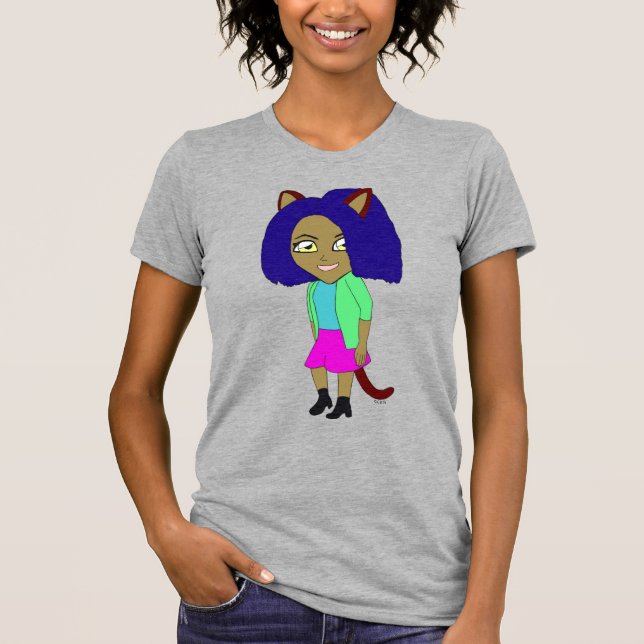 chibi catgirl t shirt (Framsida)