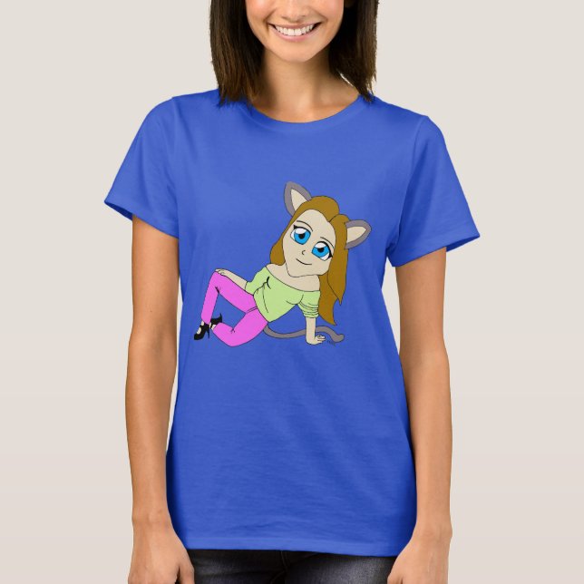 chibi catgirl t shirt (Framsida)