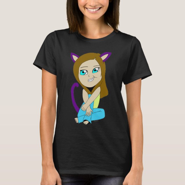 chibi catgirl t shirt (Framsida)