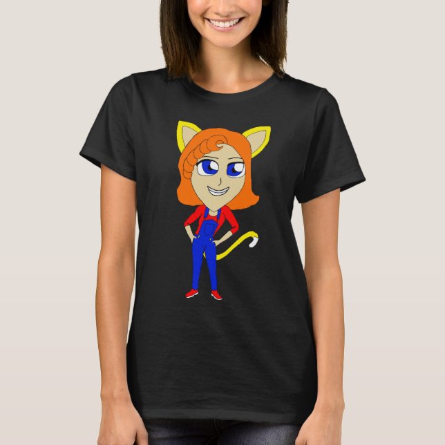 chibi catgirl t shirt (Framsida)