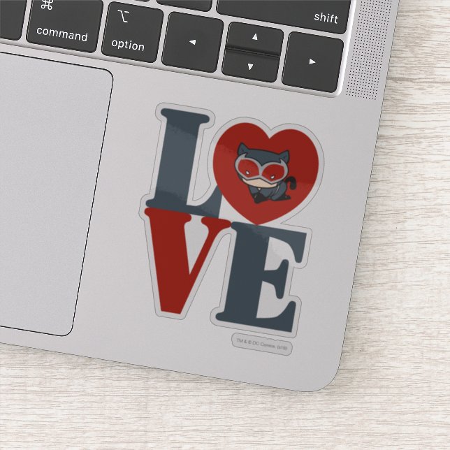 Chibi Catkvinna KÄRLEK Klistermärken (Detalj)