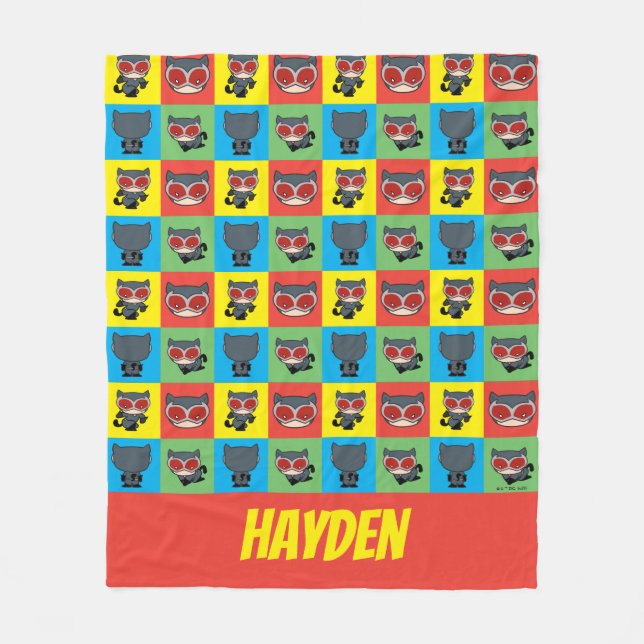 Chibi Catwoman Character Poses Fleecefilt (Framsidan)