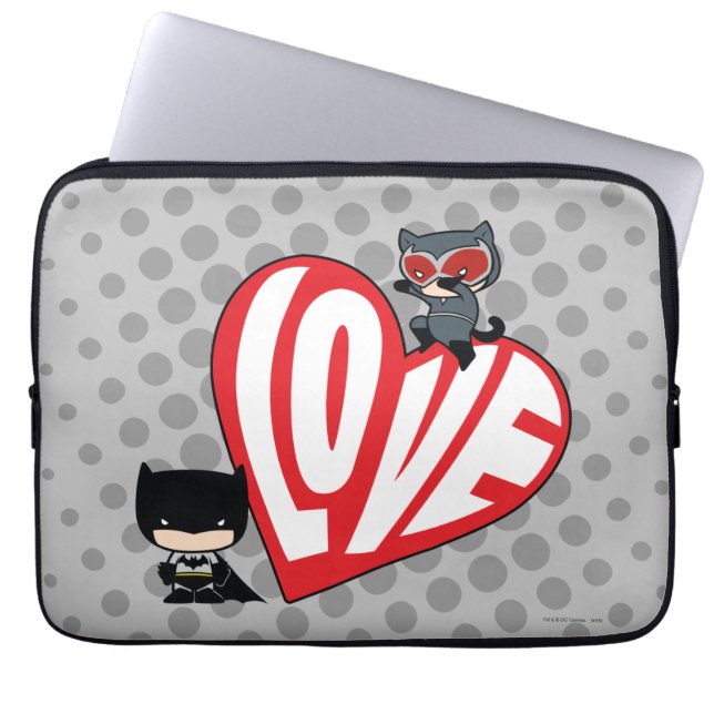 Chibi Catwomen Pouning på Batman Laptop Sleeve (Framsidan)