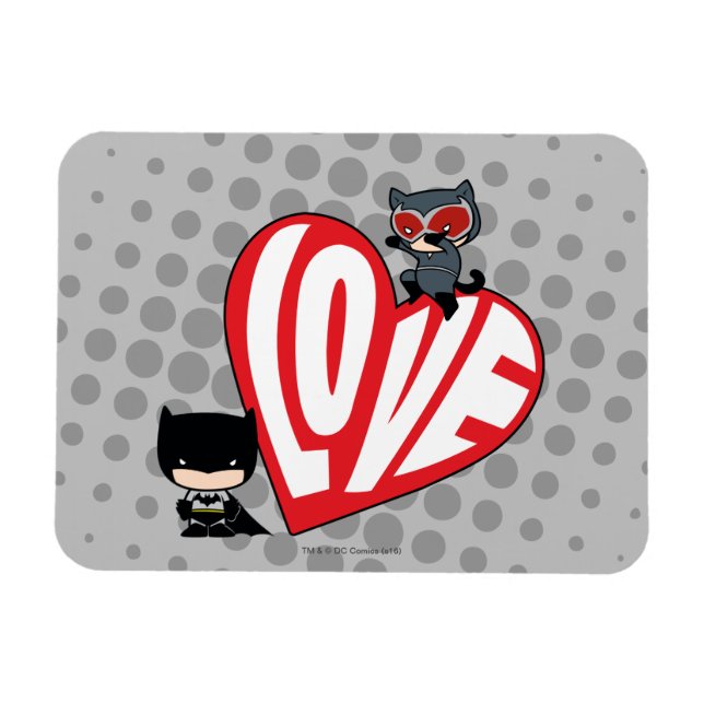 Chibi Catwomen Pouning på Batman Magnet (Horisontell)