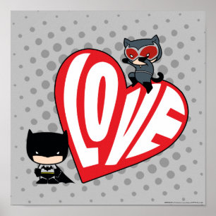 Chibi Catwomen Pouning på Batman Poster