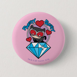 Chibi Catwomen Sitta Atop Large Diamond Knapp