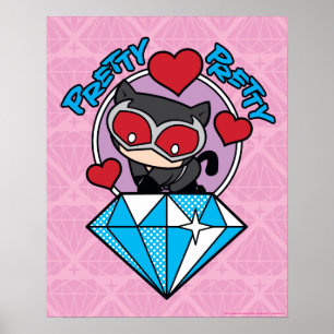 Chibi Catwomen Sitta Atop Large Diamond Poster
