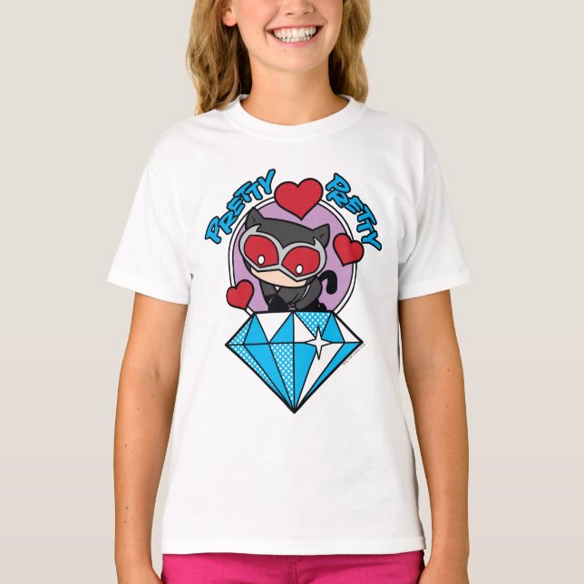 Chibi Catwomen Sitta Atop Large Diamond Tee (Framsida)