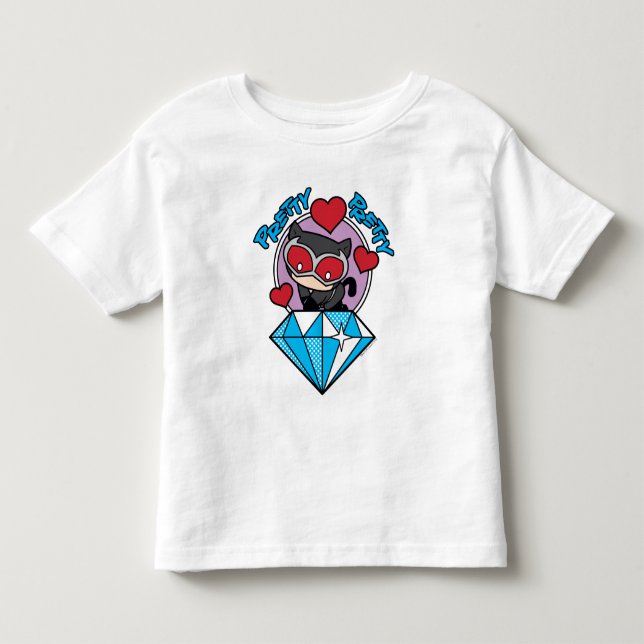 Chibi Catwomen Sitta Atop Large Diamond Tee Shirt (Framsida)