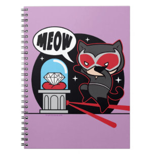 Chibi Catwomen Stealing A Diamond Anteckningsbok Med Spiral